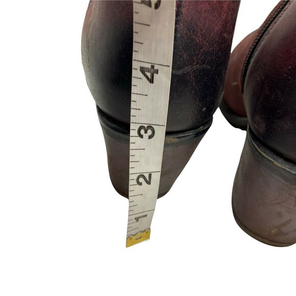 Roan Ankle Booties Womens Lina F858020 Red Burgundy Round Toe Western Size 9.5 - Picture 12 of 12
